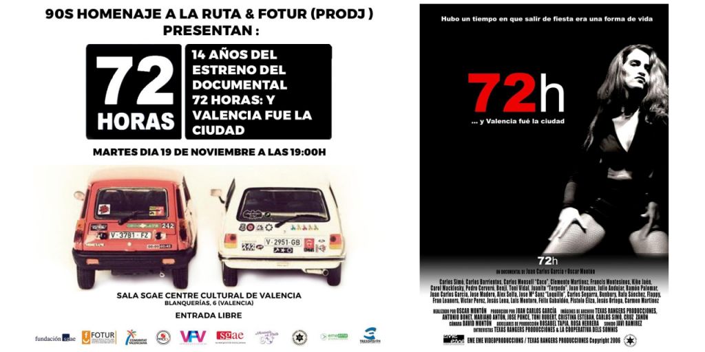  Fotur y ‘Homenaje a la Ruta’ reestrenan el documental que homenajea a la noche valenciana de los 80s y los 90s