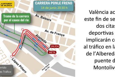 El Ayuntamiento de València prepara un dispositivo de tráfico con motivo de la Carrera ‘Ponle Freno’ y el Gran Premio de Ciclismo UPV