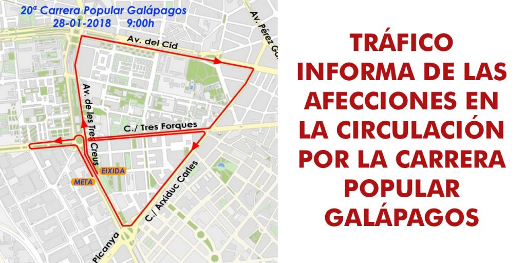  TRÁFICO INFORMA DE LAS AFECCIONES EN LA CIRCULACIÓN POR LA CARRERA POPULAR GALÁPAGOS