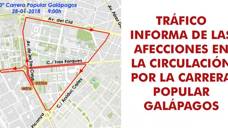 TRÁFICO INFORMA DE LAS AFECCIONES EN LA CIRCULACIÓN POR LA CARRERA POPULAR GALÁPAGOS