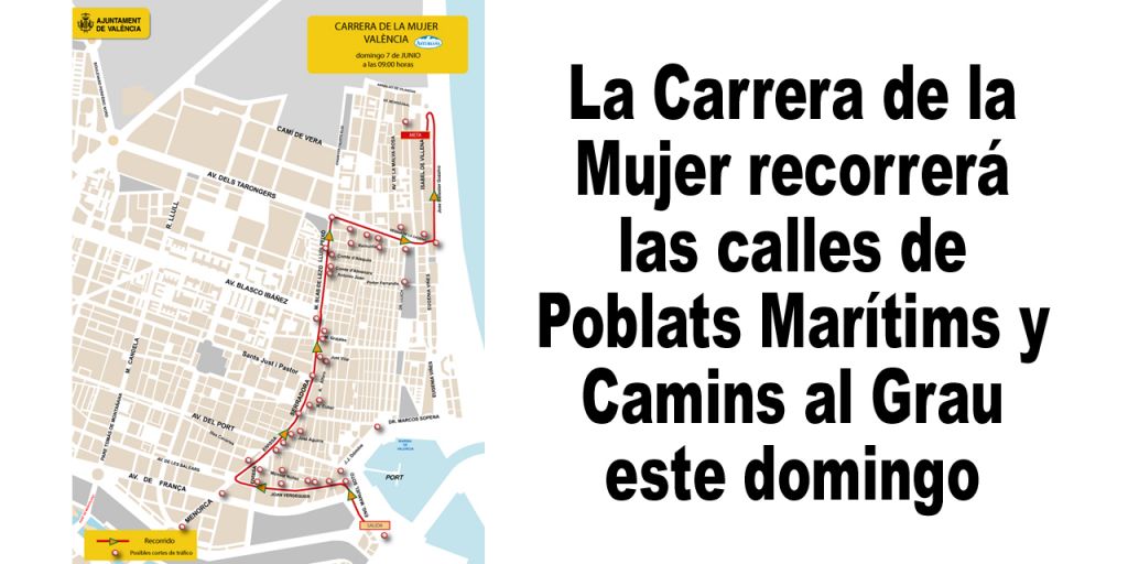  La Carrera de la Mujer recorrerá las calles de Poblats Marítims y Camins al Grau este domingo