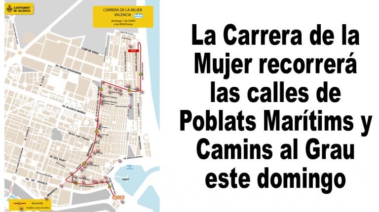 La Carrera de la Mujer recorrerá las calles de Poblats Marítims y Camins al Grau este domingo
