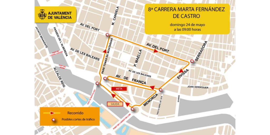  El Ayuntamiento prepara un dispositivo de tráfico este domingo en Camins al Grau por la Carrera Marta Fernández de Castro 