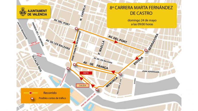 El Ayuntamiento prepara un dispositivo de tráfico este domingo en Camins al Grau por la Carrera Marta Fernández de Castro 