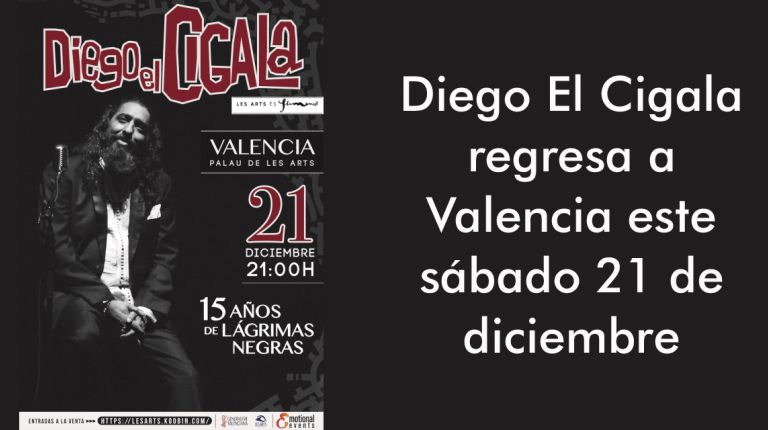 Diego El Cigala regresa a Valencia este sábado 21 de diciembre