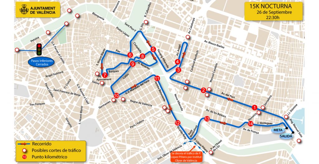  Movilidad establece un dispositivo especial de tráfico para la carrera 15K Nocturna de este sábado