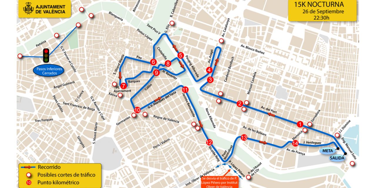  Movilidad establece un dispositivo especial de tráfico para la carrera 15K Nocturna de este sábado